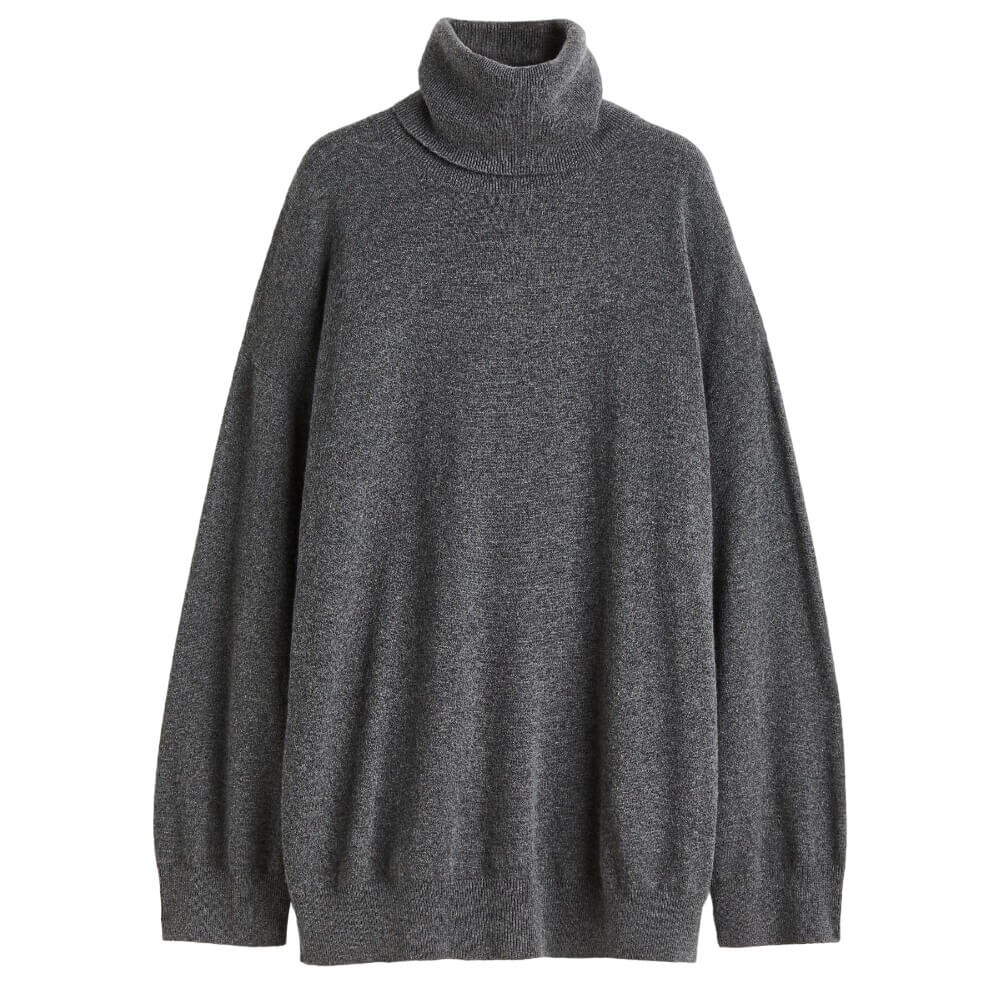 

Свитер H&M Premium Selection Cashmere Turtleneck, темно-серый