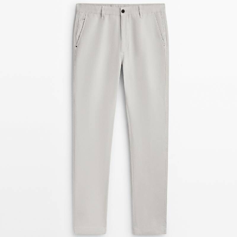 

Брюки Massimo Dutti Linen Blend Tapered, серый