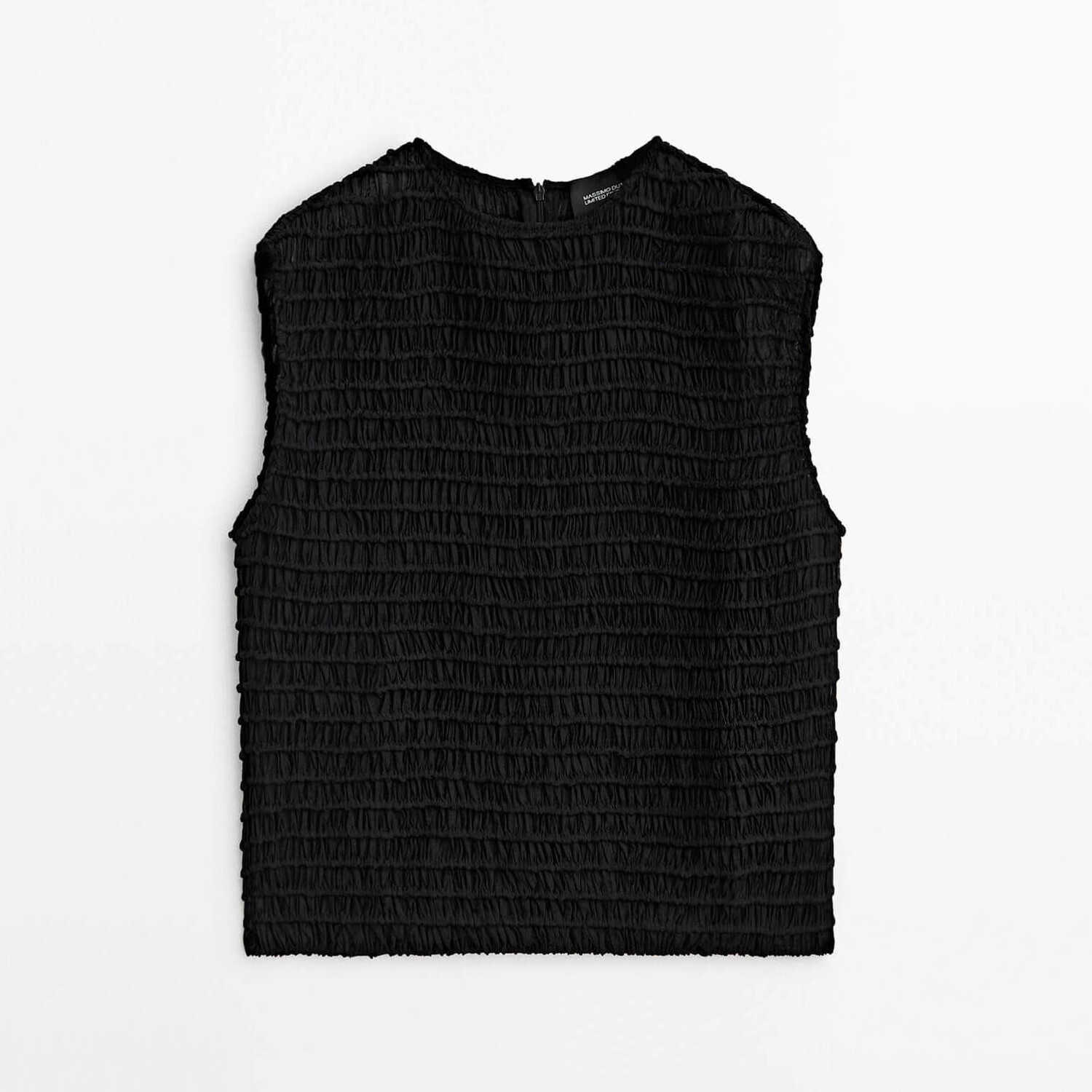 

Блузка Massimo Dutti Sleeveless Textured Limited Edition, черный