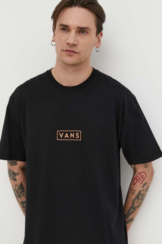 

Хлопковая футболка Vans, черный