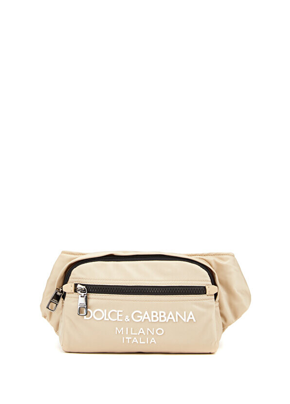 

Бежевая мужская поясная сумка с логотипом Dolce&Gabbana