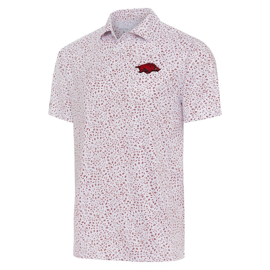 

Поло с коротким рукавом Antigua Arkansas Razorbacks, белый