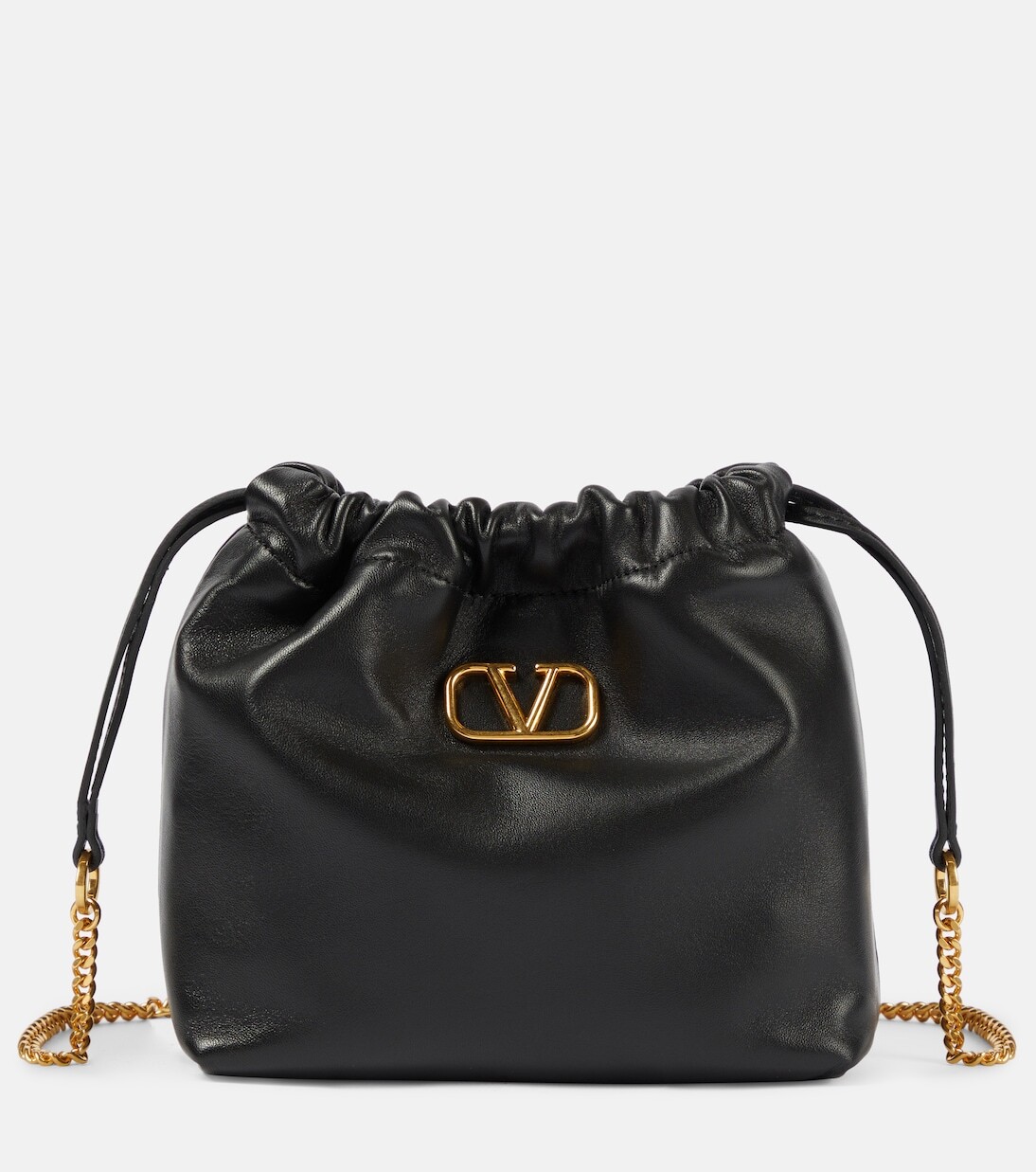 

Кожаный клатч vlogo signature mini Valentino Garavani, черный