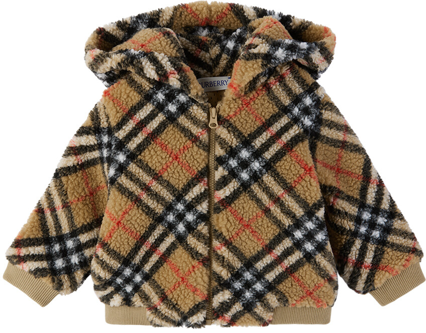 

Бежевый худи в клетку Baby Burberry