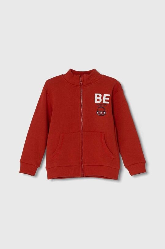 

Детская хлопковая толстовка United Colors of Benetton, красный