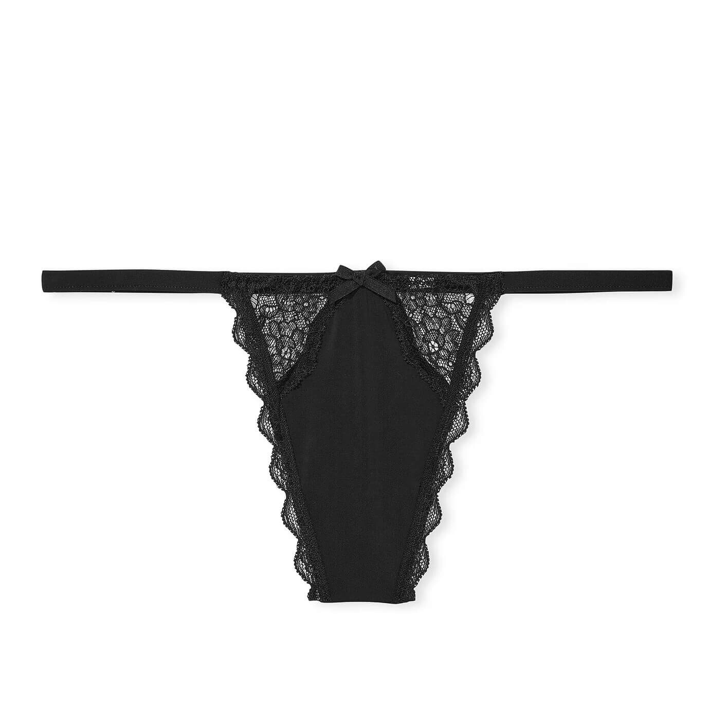 

Трусики-стринги Victoria's Secret Dream Angels Lace-Trim, черный