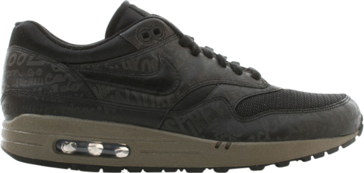 Лимитированные кроссовки Nike Air Max 1 'Powerwall - Black Olive', черный - фото