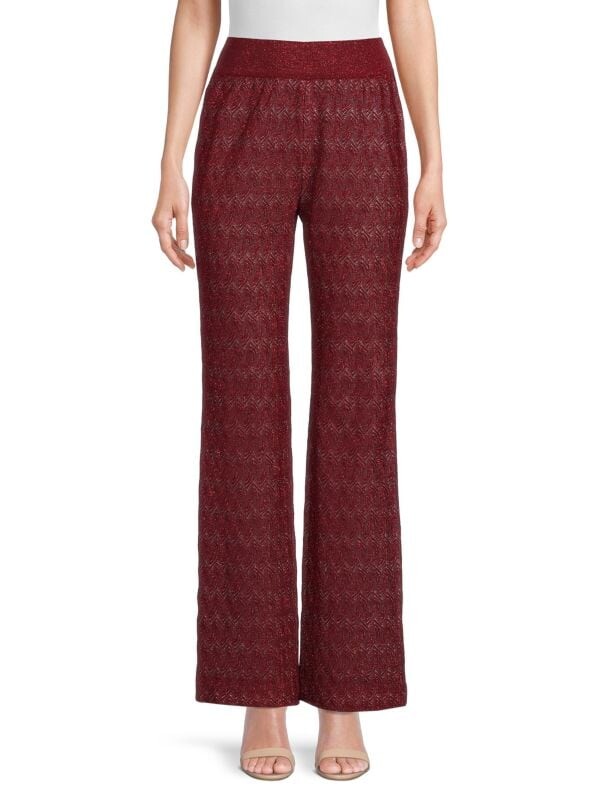 

Блестящие прямые брюки Missoni с поясом на талии, красный