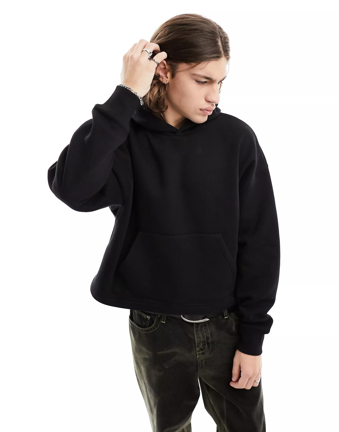 

Толстовка Bershka Boxy, черный