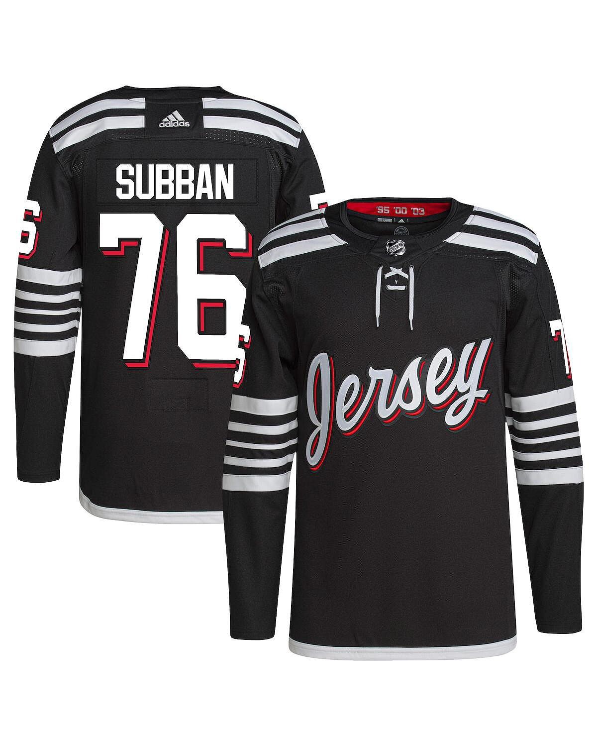 

Мужчины пк subban black new jersey devils 2021/22 alternate primegreen authentic pro player jersey adidas, черный