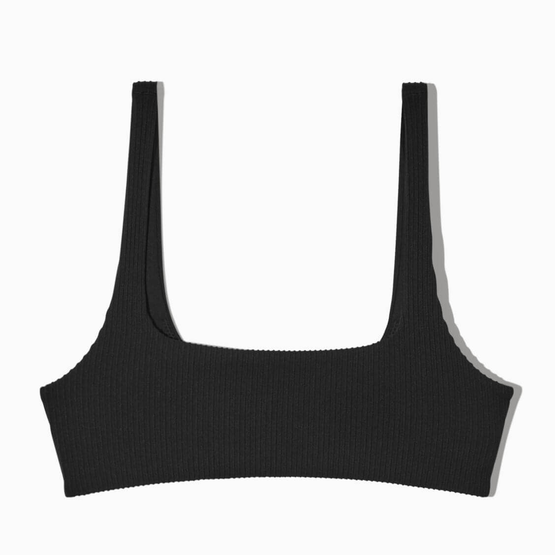 

Верх купальника COS Square-Neck Ribbed, черный