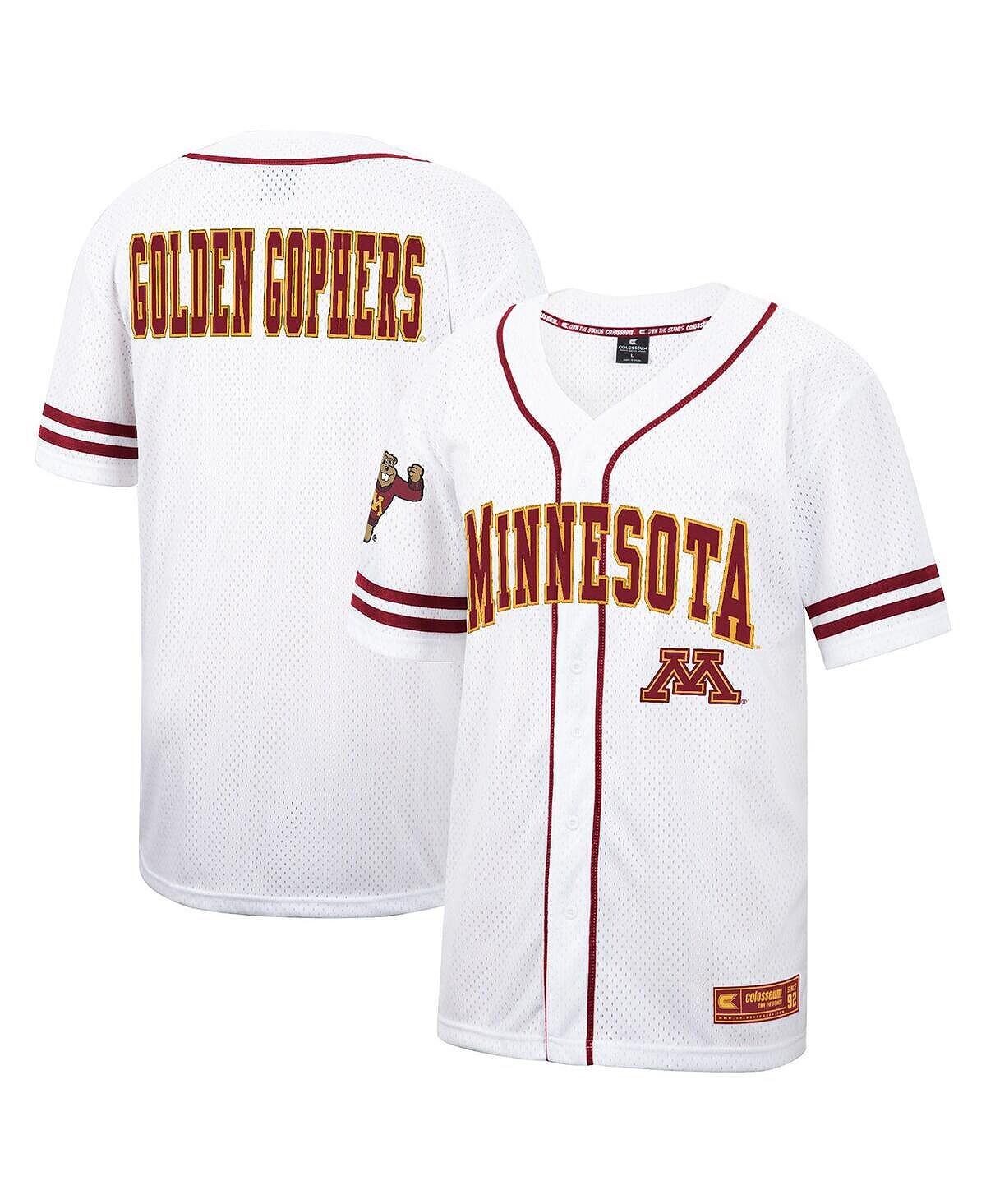 

Мужское белое бейсбольное джерси minnesota golden gophers free spirit с пуговицами на всю пуговицу Colosseum, белый
