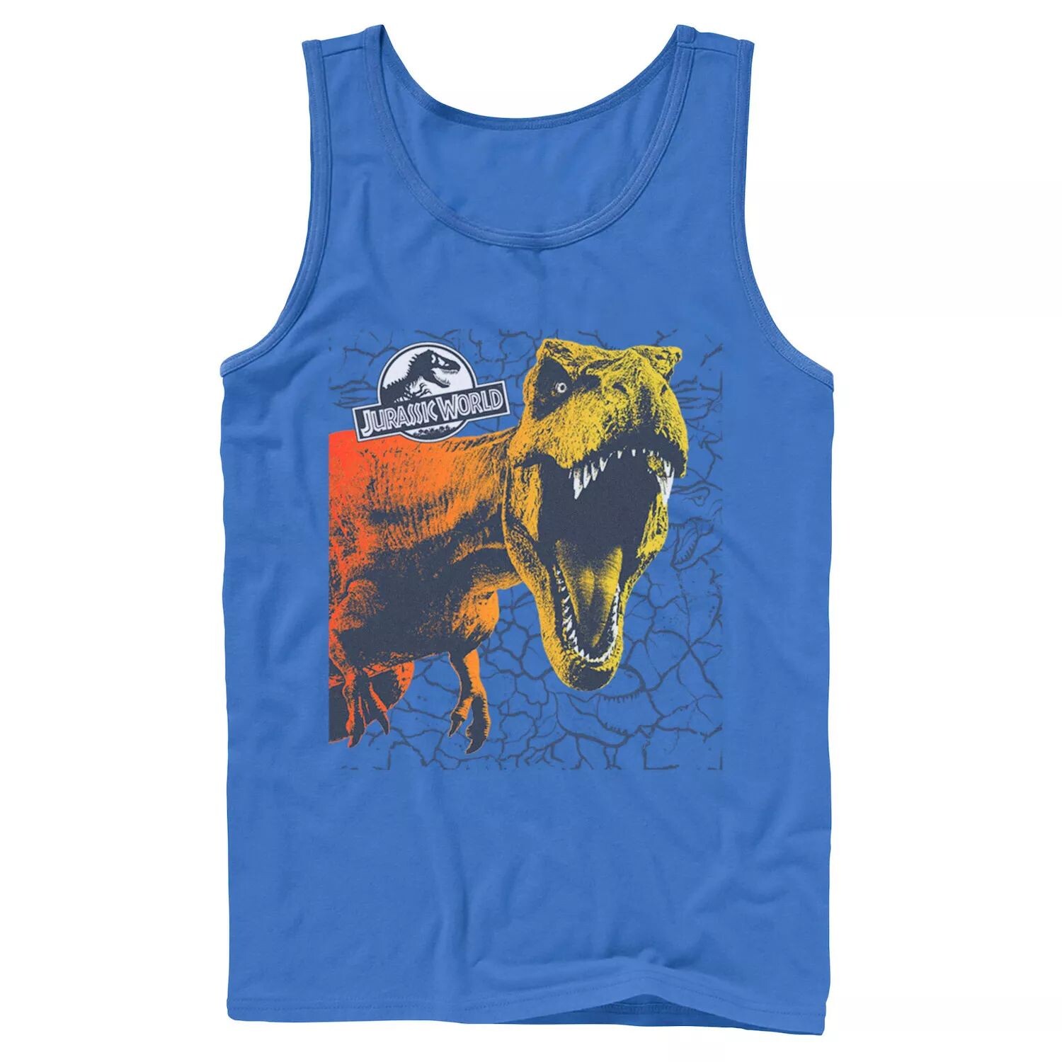 

Мужская майка Jurassic World Two T-Rex Color Pop Cracks Licensed Character