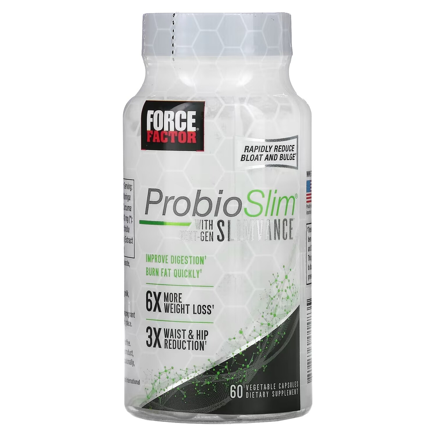 

Пищевая Добавка Force Factor ProbioSlim + Next-Gen SLIMVANCE, 60 капсул