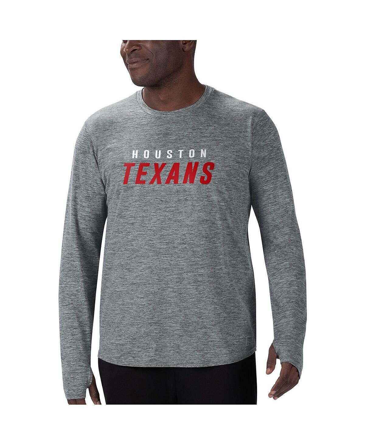 

Мужская серая футболка с длинным рукавом houston texans base MSX by Michael Strahan, серый