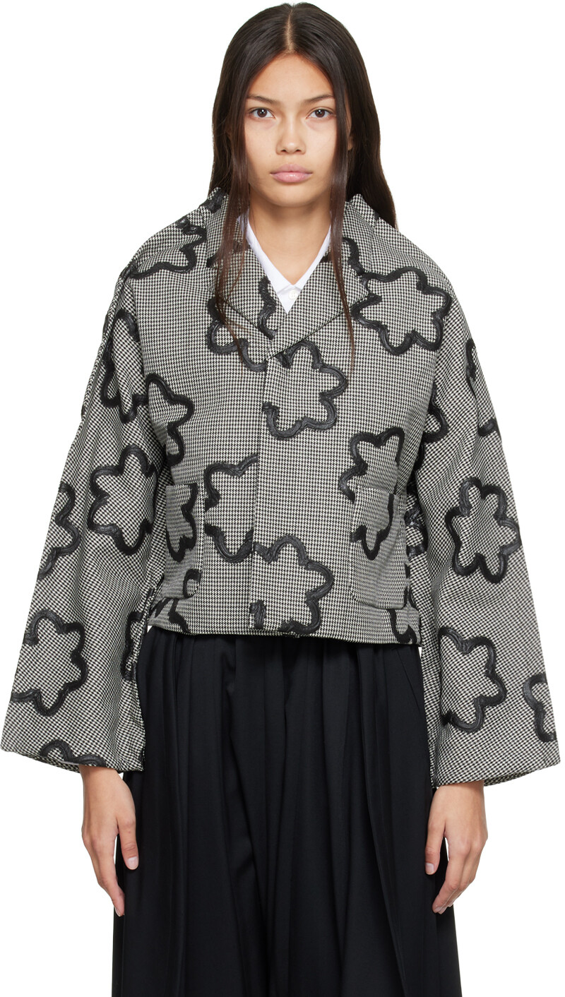 

Черная куртка с узором \гусиные лапки\"" Comme des Garçons Comme des Garçons