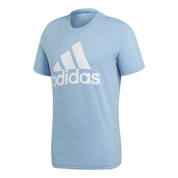 Футболка Adidas Sports Logo Casual Breathable Short Sleeve Sky Blue, Синий