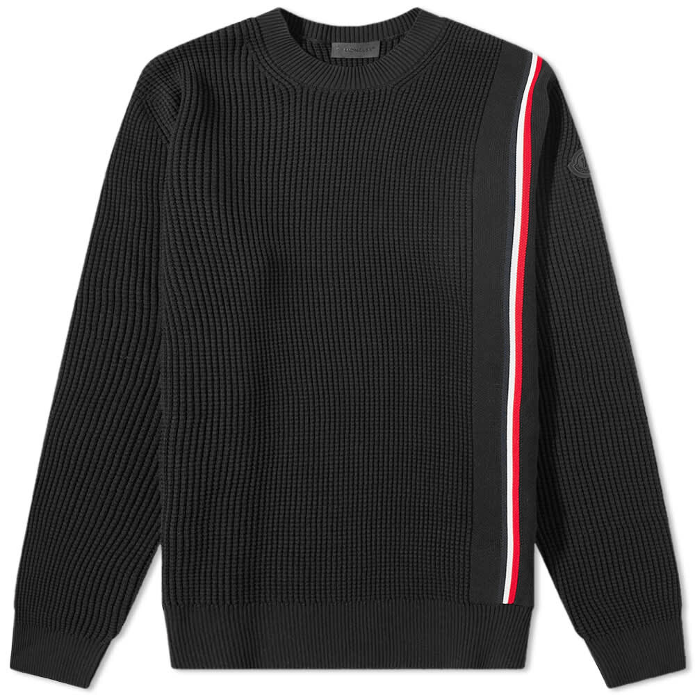 

Джемпер Moncler Tricolor Taping Crew Knit, Черный, Джемпер Moncler Tricolor Taping Crew Knit