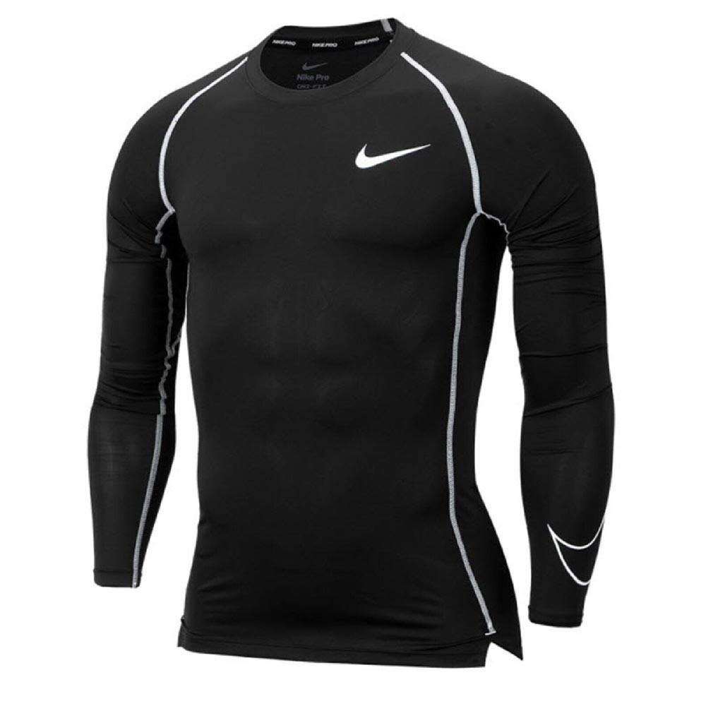 

Компрессионный лонгслив Nike Pro Top, черный/белый