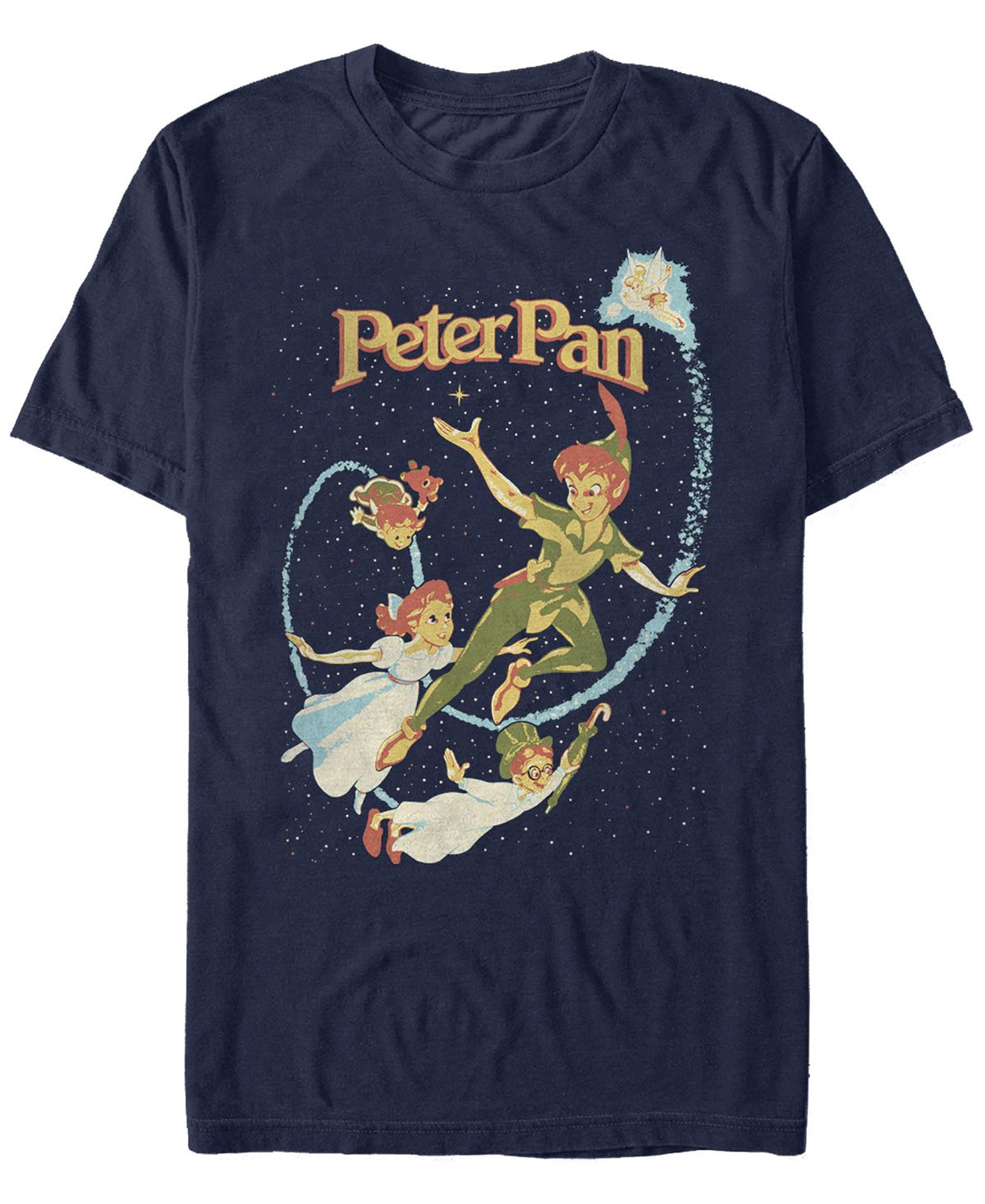 Мужская винтажная футболка с коротким рукавом disney peter pan darling flight Fifth Sun, синий