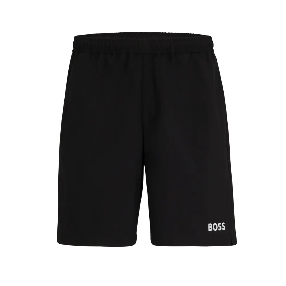 

Шорты Boss Interlock-cotton Regular-fit With Stacked Logo, черный