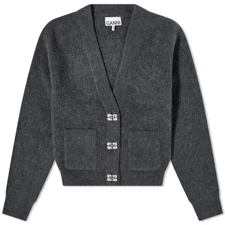 

Кардиган Ganni Soft Wool, серый