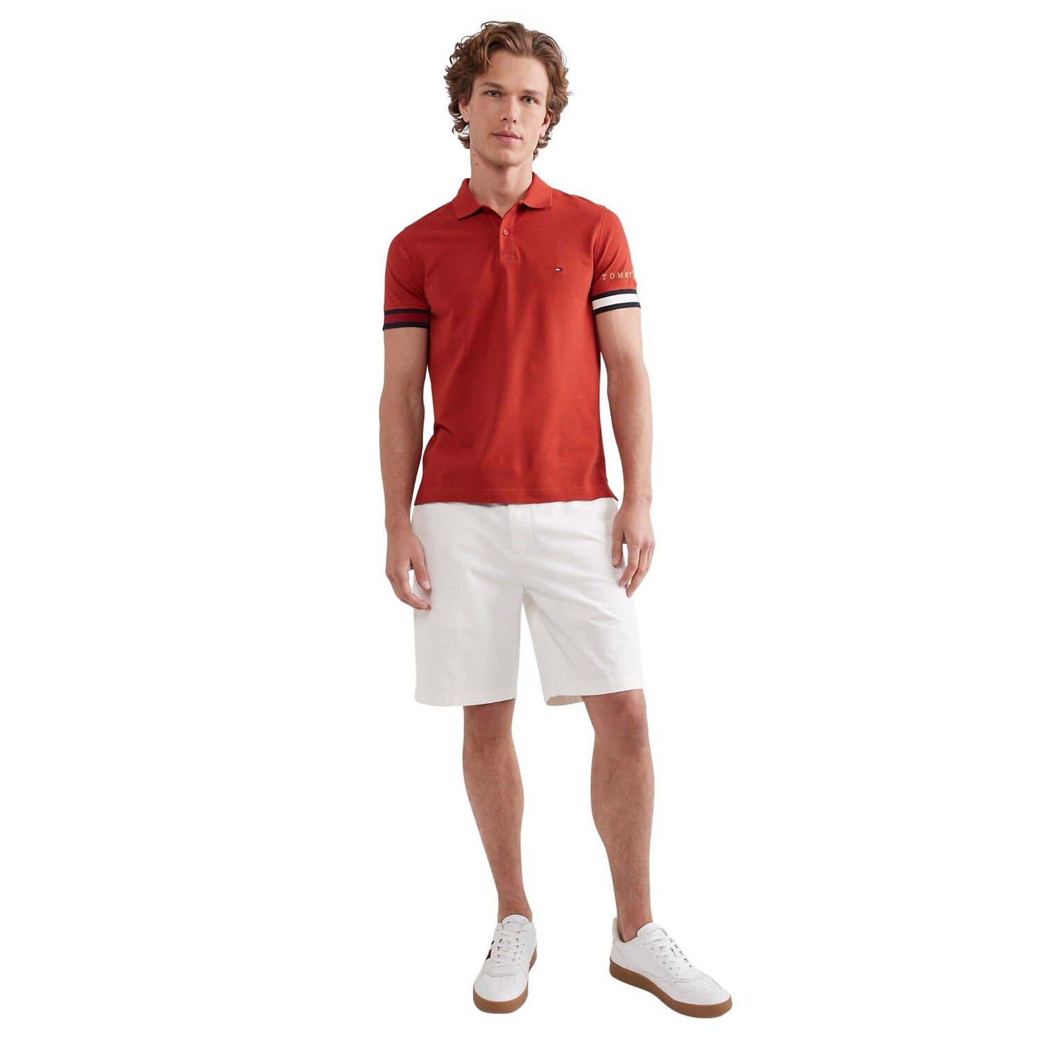 

Поло Tommy Hilfiger Flag Tipped, красно-оранжевый