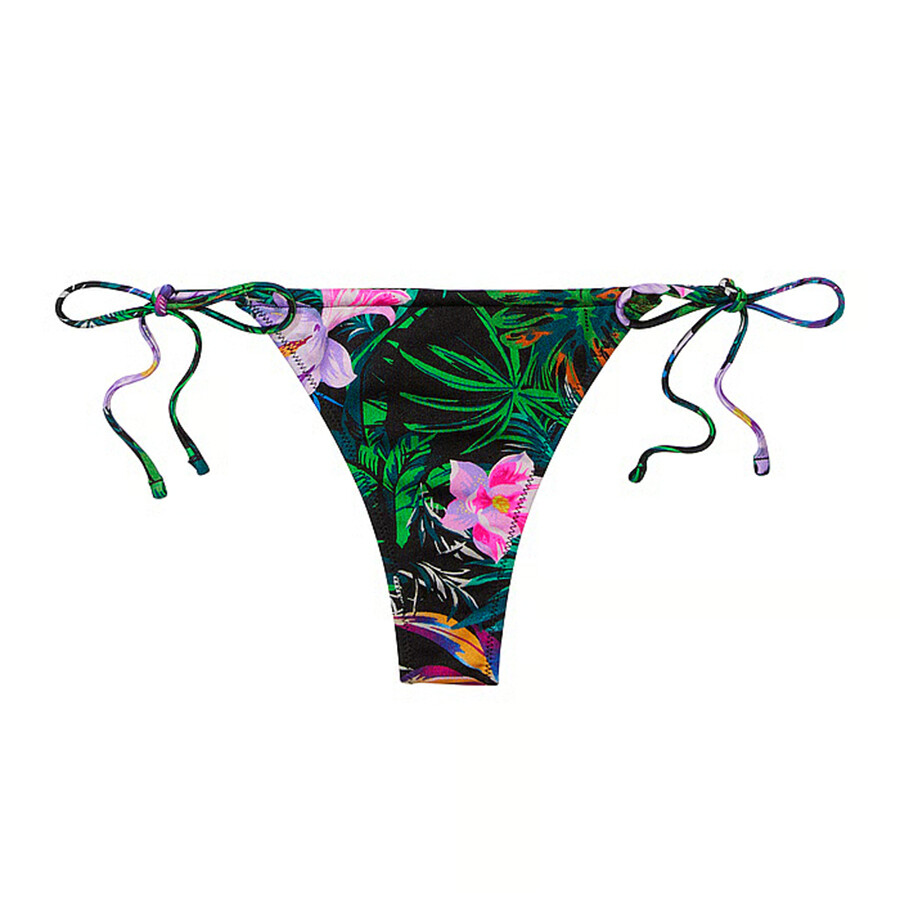 

Плавки бикини Victoria's Secret Swim Mix & Match String Thong Smooth, черный тропический