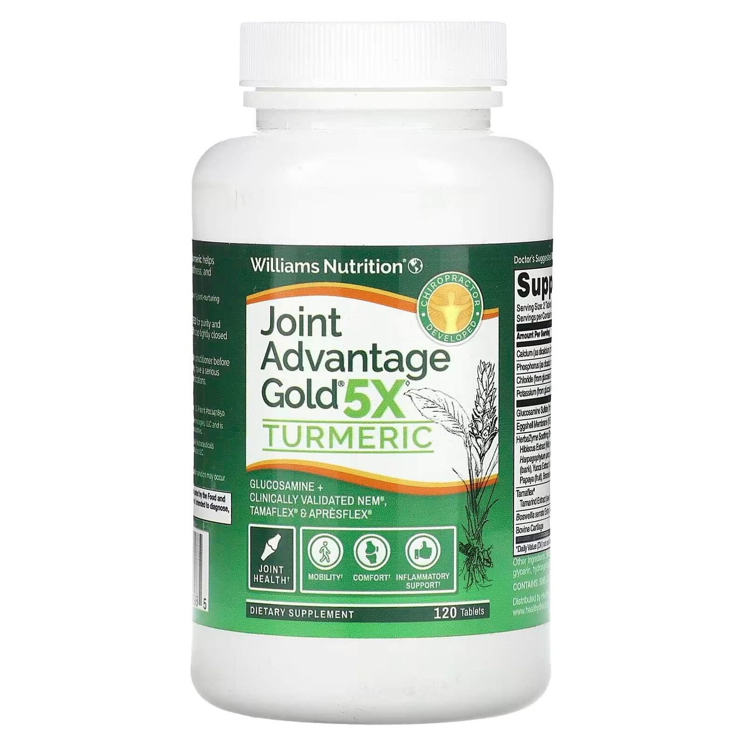 

Пищевая добавка Williams Nutrition Joint Advantage Gold 5X Turmeric, 120 таблеток