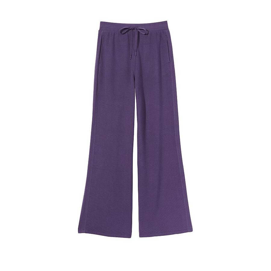 

Брюки Victoria's Secret Double Waffle Knit Wide-Leg, фиолетовый
