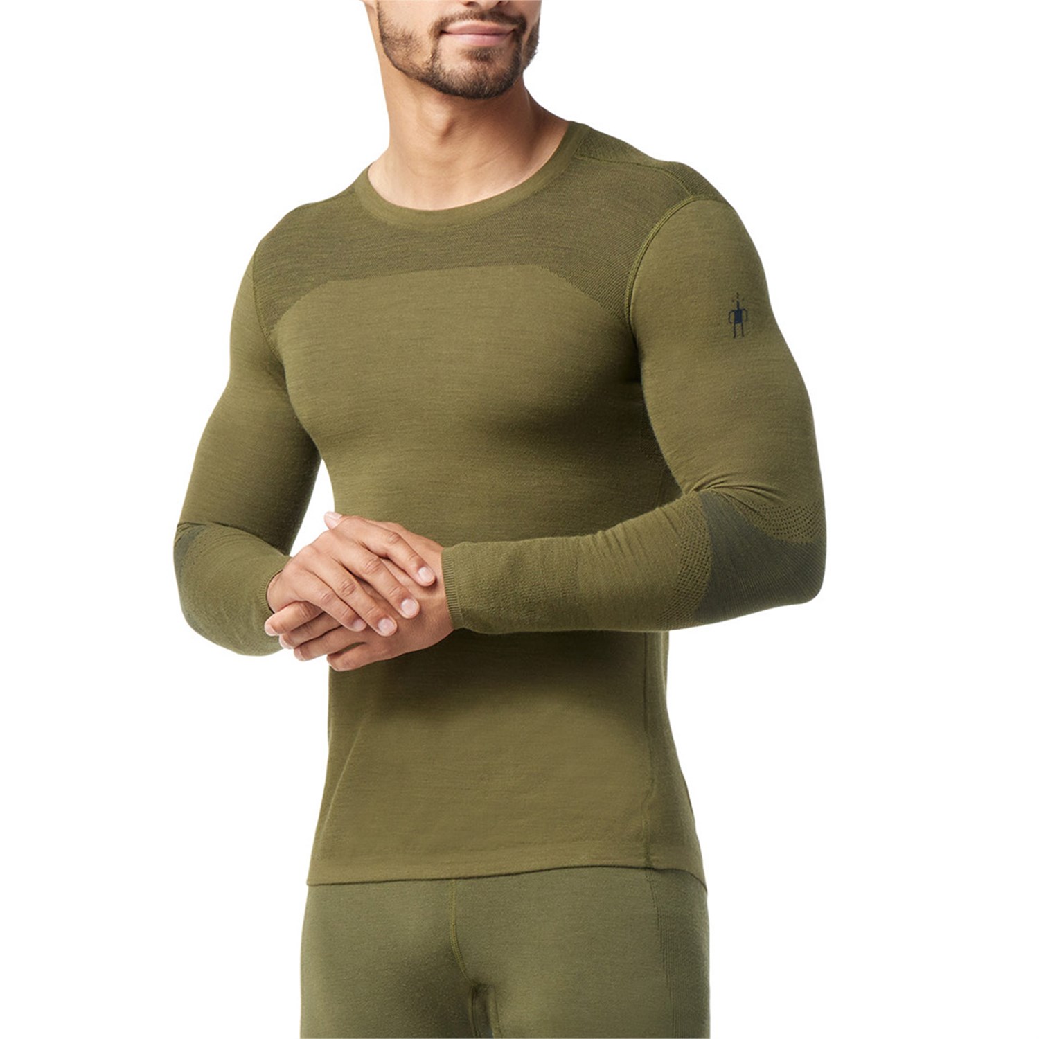 Топ Smartwool Intraknit Thermal Merino Base Layer с круглым вырезом, светло-оливковый - фото