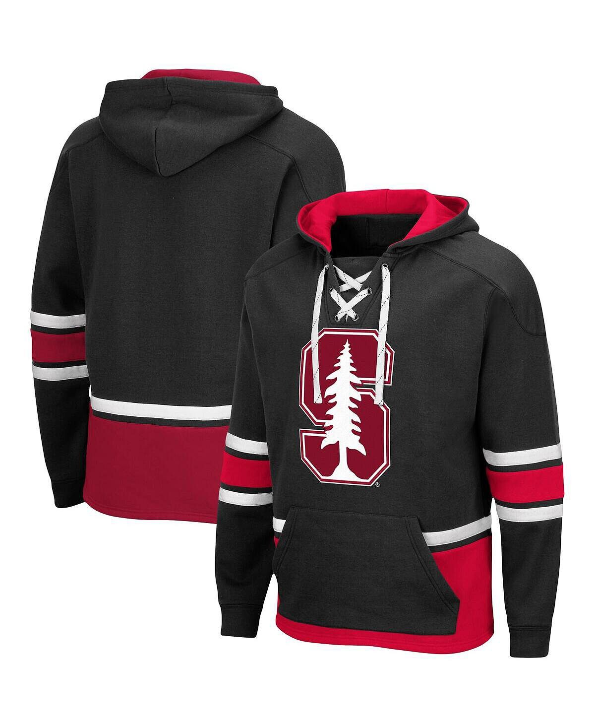 

Мужская черная толстовка с капюшоном stanford cardinal lace up 3.0 pullover Colosseum, черный