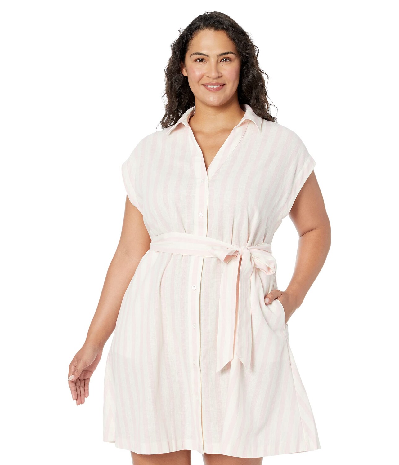

Платье Draper James, Plus Size Trisha Shirtdress in Cabana Stripe