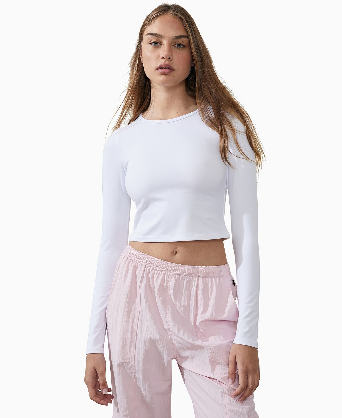 

Женский ультрамягкий облегающий топ с длинным рукавом COTTON ON, белый