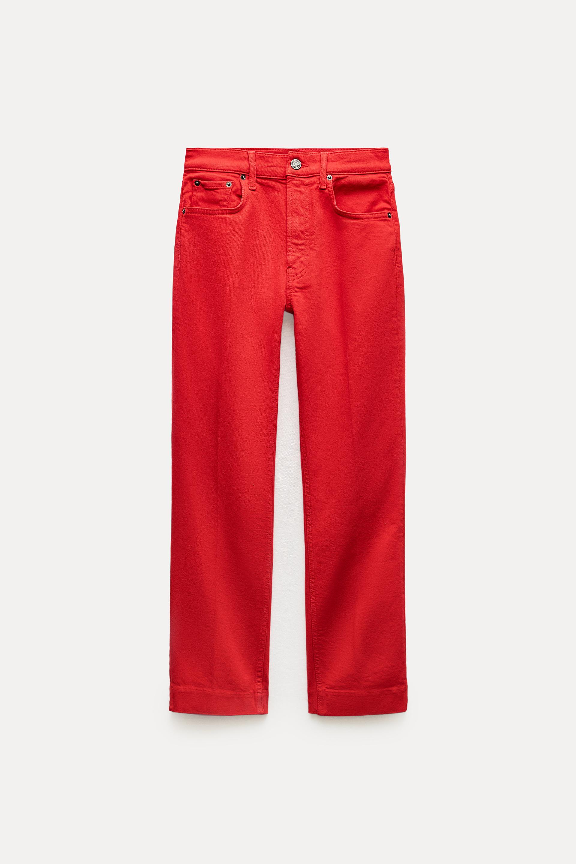 Джинсы Zara ZW Collection Bootcut, красный прямые джинсы zw the marine zara черный