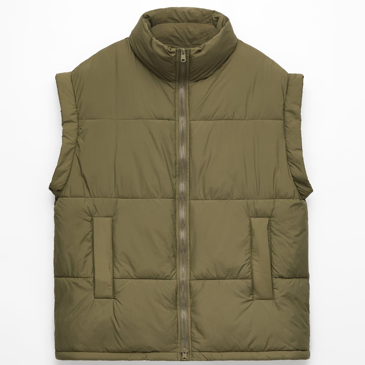 

Жилет Oysho Oversize Primaloft Water-Repellent Padded, хаки