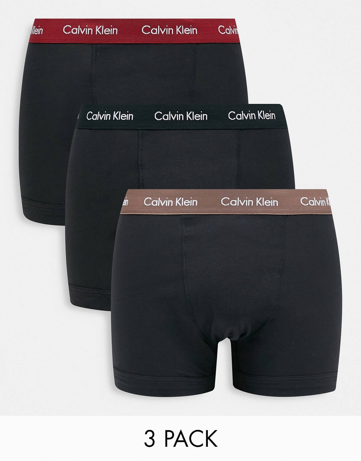 

Комплект из 3 пар трусов Calvin Klein черного цвета с контрастным поясом