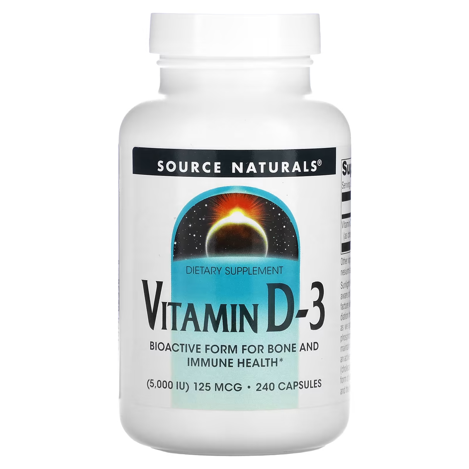 Source Naturals Витамин D-3 5000 МЕ, 240 капсул source naturals витамин d 3 5000 ме 240 капсул