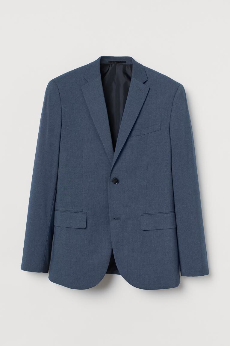 

Узкий блейзер H&M, стальной синий