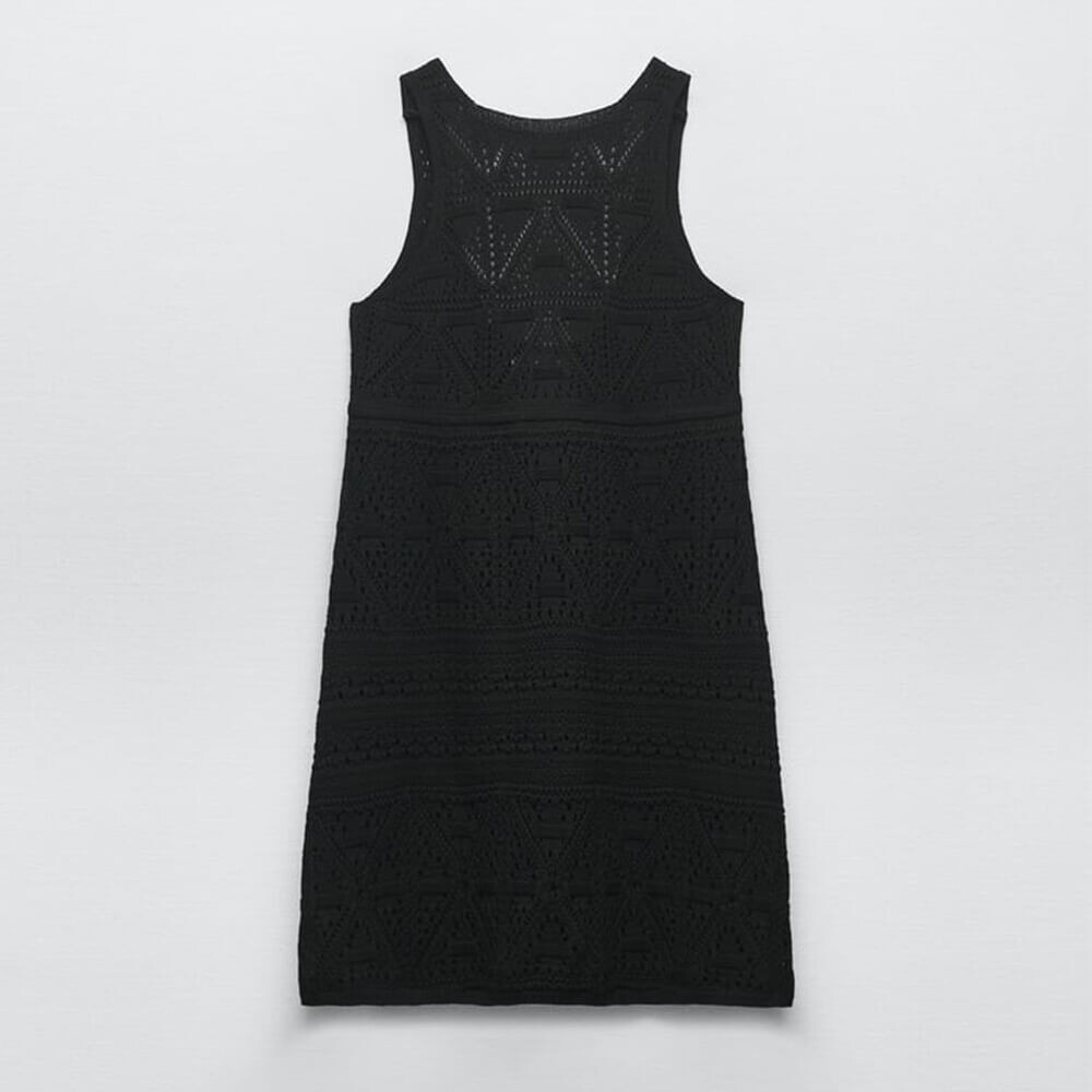 

Платье Zara Crochet Knit Short, черный