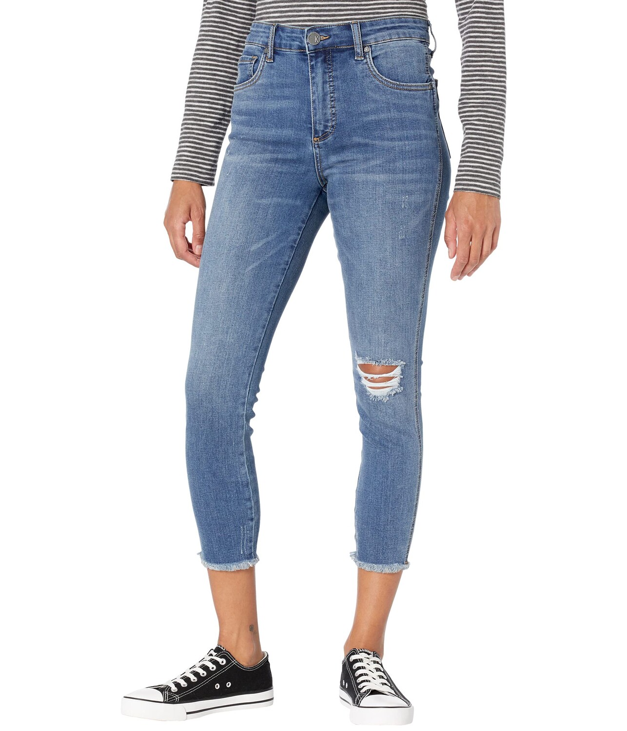 

Джинсы KUT from the Kloth, Connie High-Rise Fab Ab Crop Jeans in Integrity