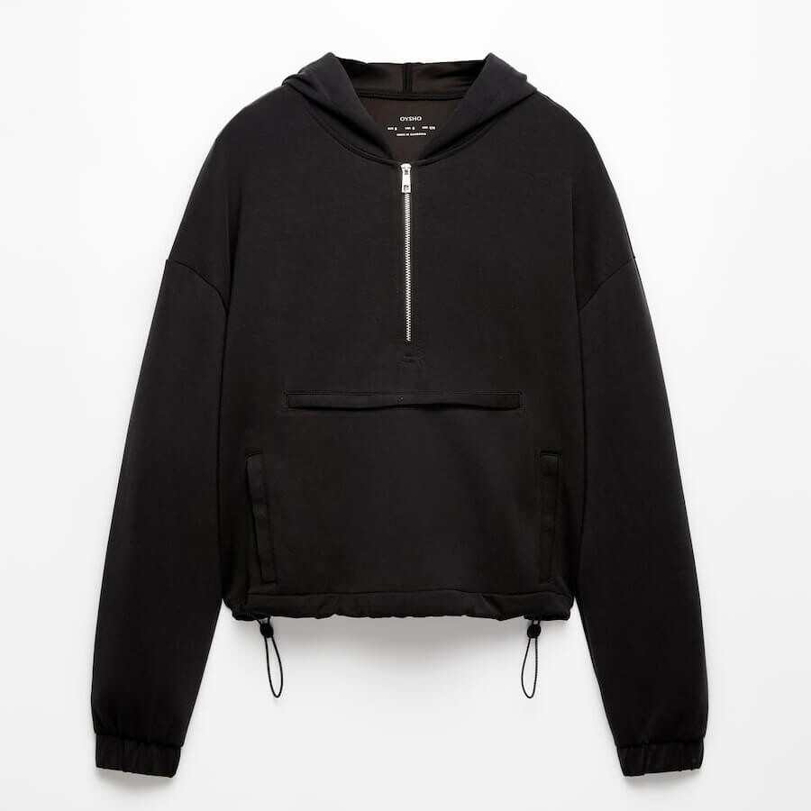 

Толстовка Oysho Modal Pocket, черный