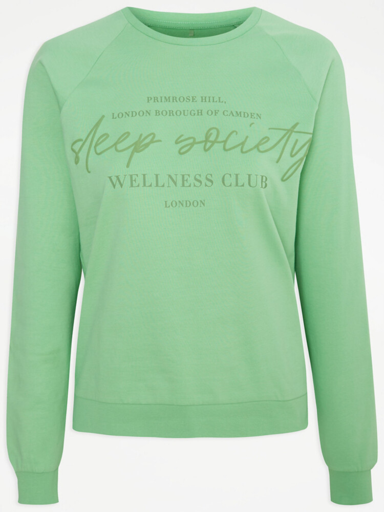 

Пижамный топ с принтом Green Sleep Society Slogan George., зеленый
