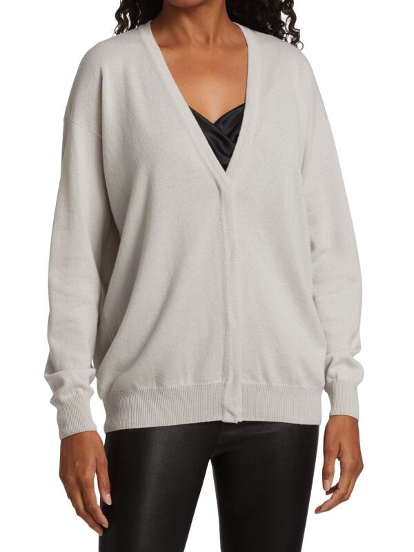 

Коллекция вязаный кардиган с напуском Saks Fifth Avenue Pelican grey