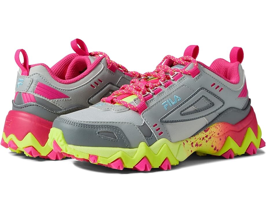 

Кроссовки Fila Oakmont TR, цвет Glacier Gray/Safety Yellow/Pink Glo