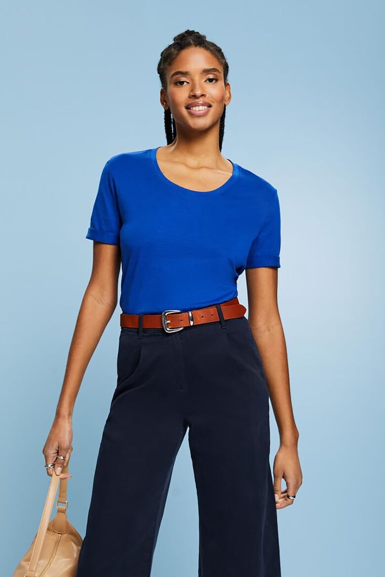 

Футболка с овальным вырезом Esprit, синий
