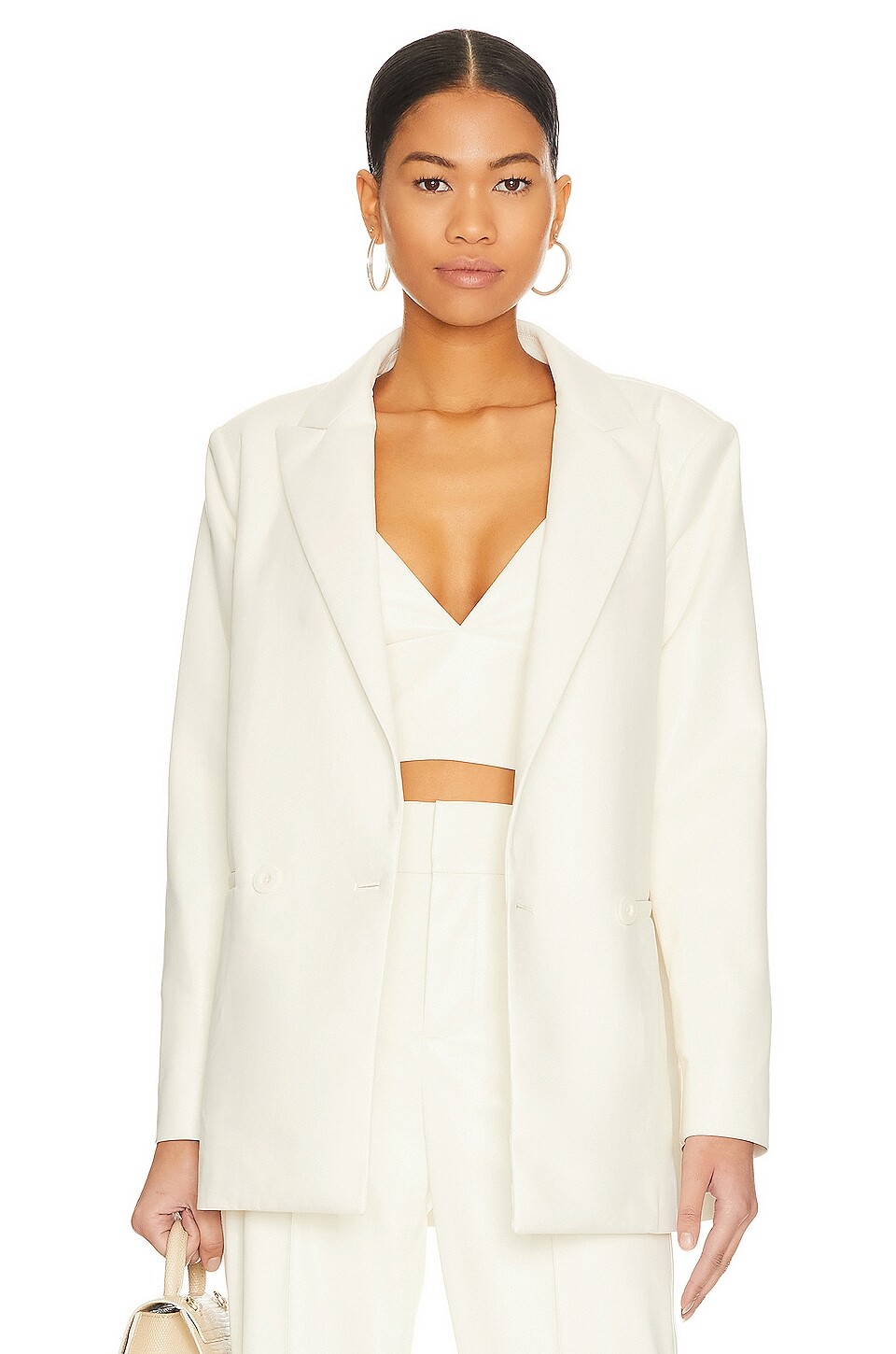 

Блейзер Alice + Olivia Justin Faux Leather, экрю