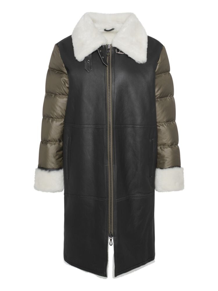 

Удлиненная куртка из овчины и пуховика Wolfie Furs, цвет Olive