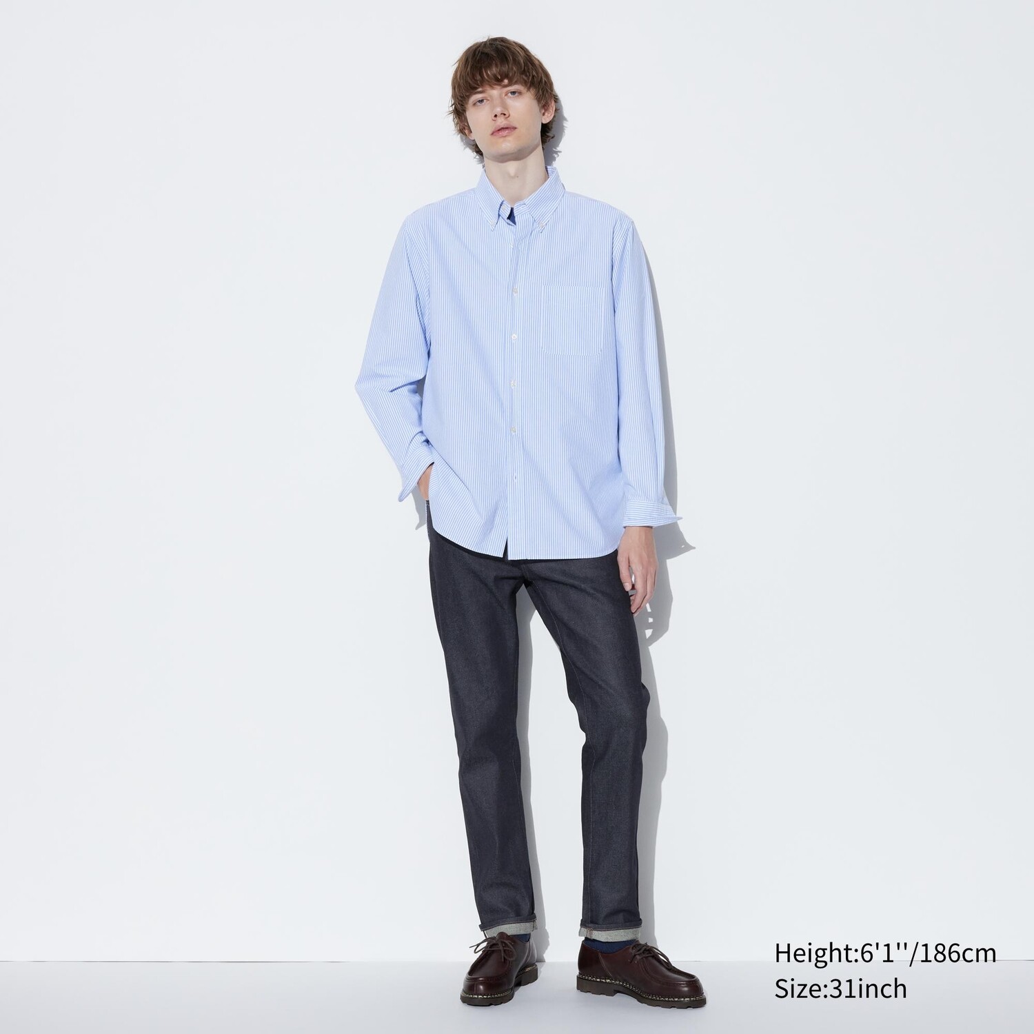 

Джинсы Uniqlo мужские узкого кроя с эластичной кромкой, темно-синий