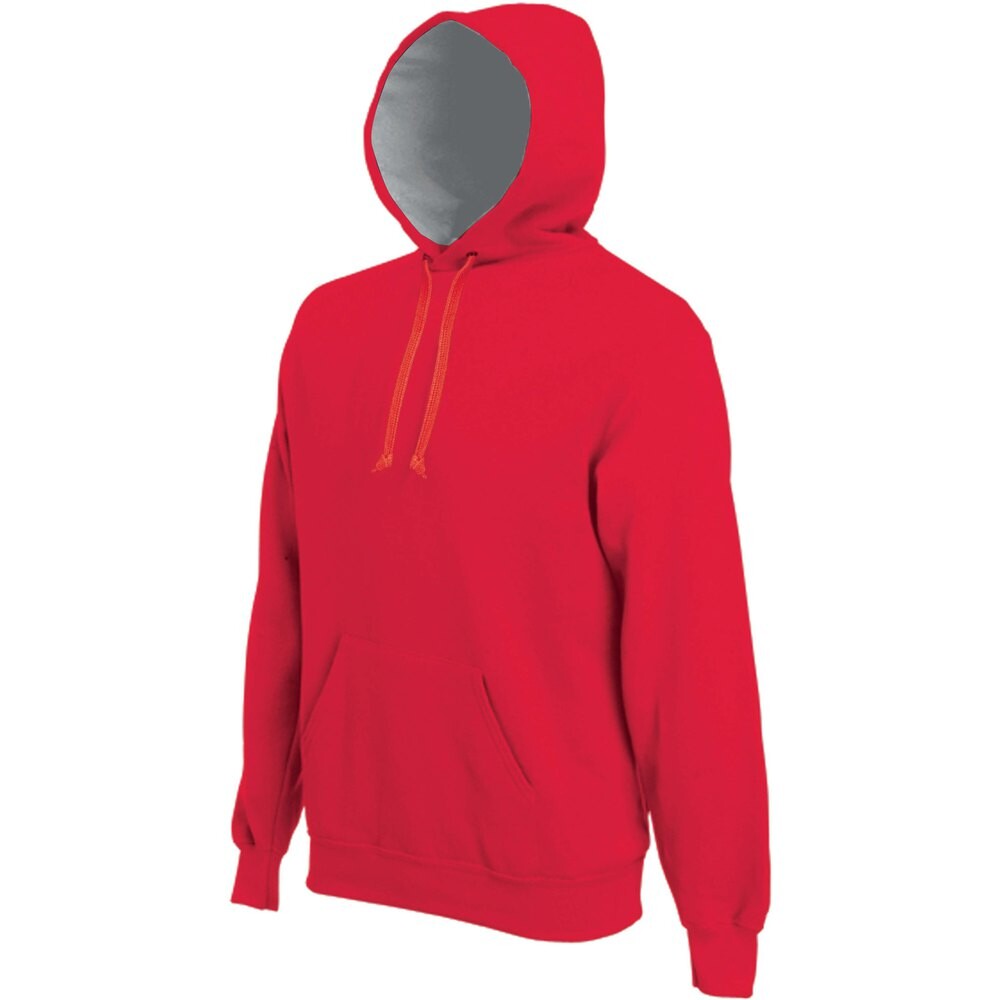 

Толстовка Kariban Hooded Bande Contrasté, красный